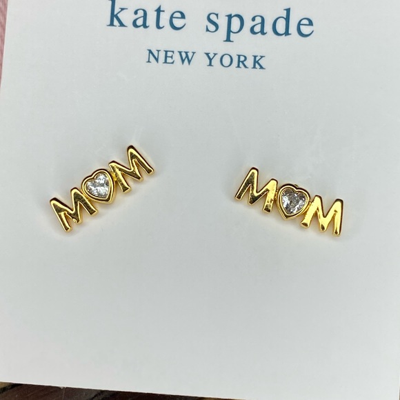 NWT Kate spade “mom” stud earrings with dust bag - Picture 4 of 5